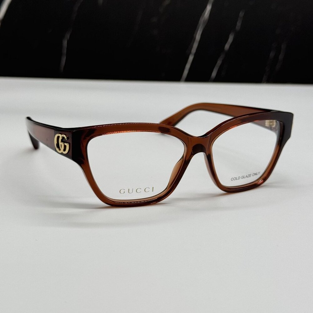 NEW GUCCI GG1597O 003 EYEGLASSES BROWN WOMEN EYEWEAR GUCCI - Picture 4 of 9